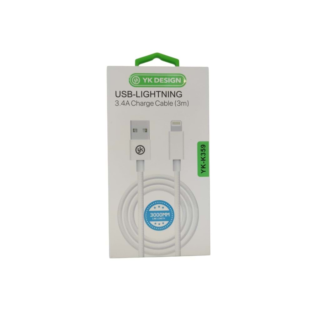 (YK-K359) LIGHTNING USB KABLO 3 METRE
