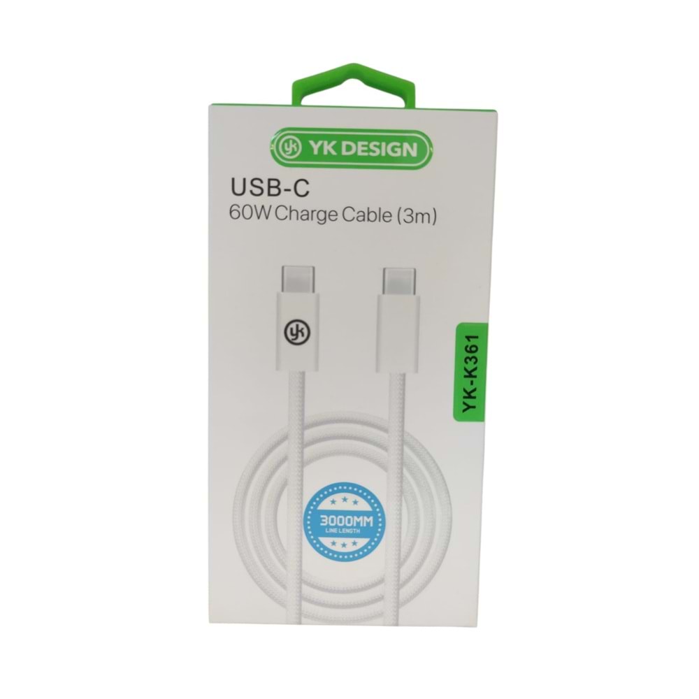 (YK-K361) TYPE-C TO TYPE-C KABLO 3 METRE
