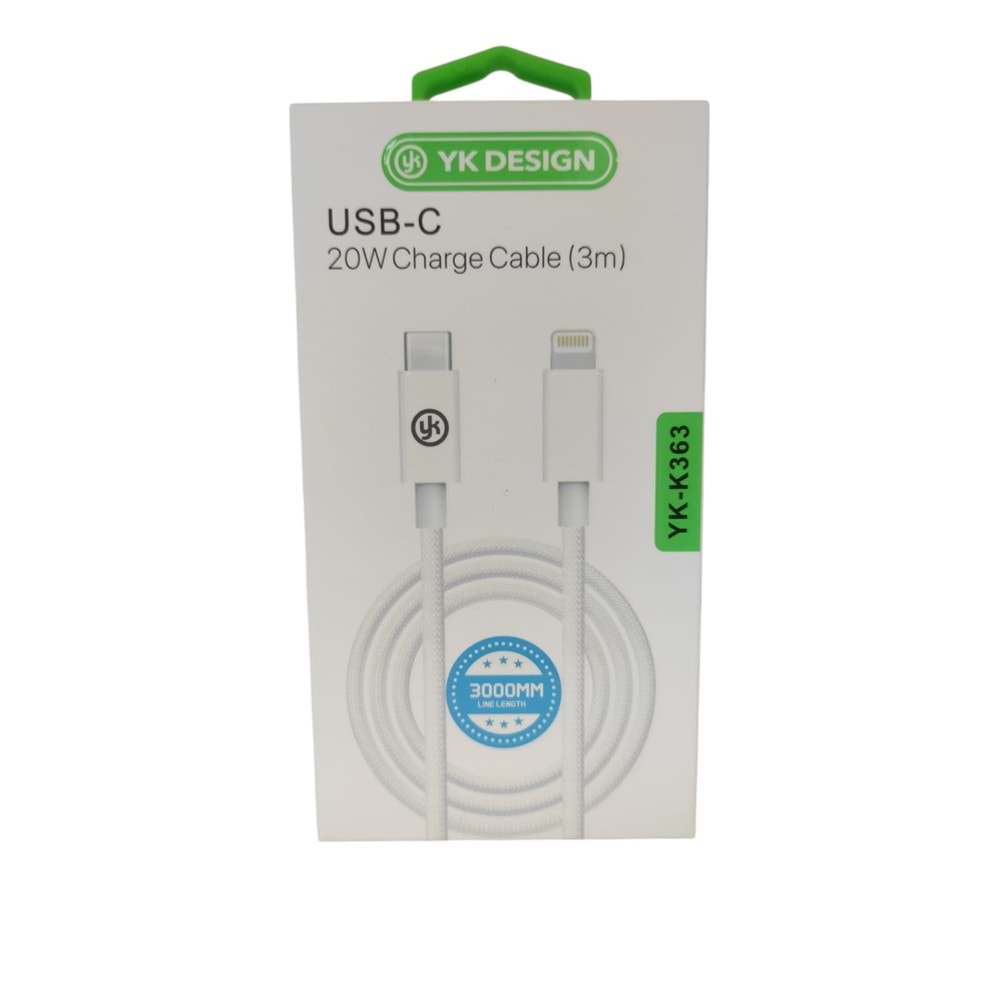 (YK-K363) LIGHTNING TO TYPE-C KABLO 3 METRE