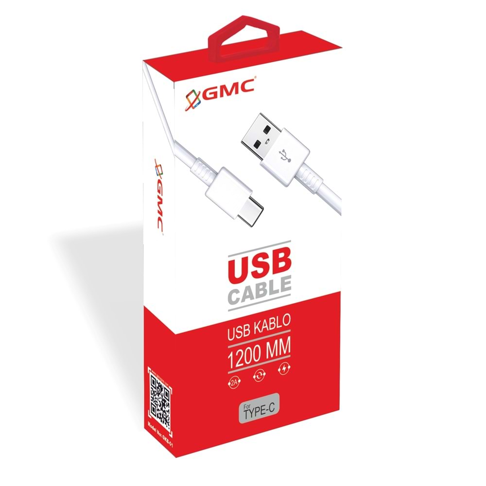 (GKB-01) TYPE-C USB KABLO BEYAZ