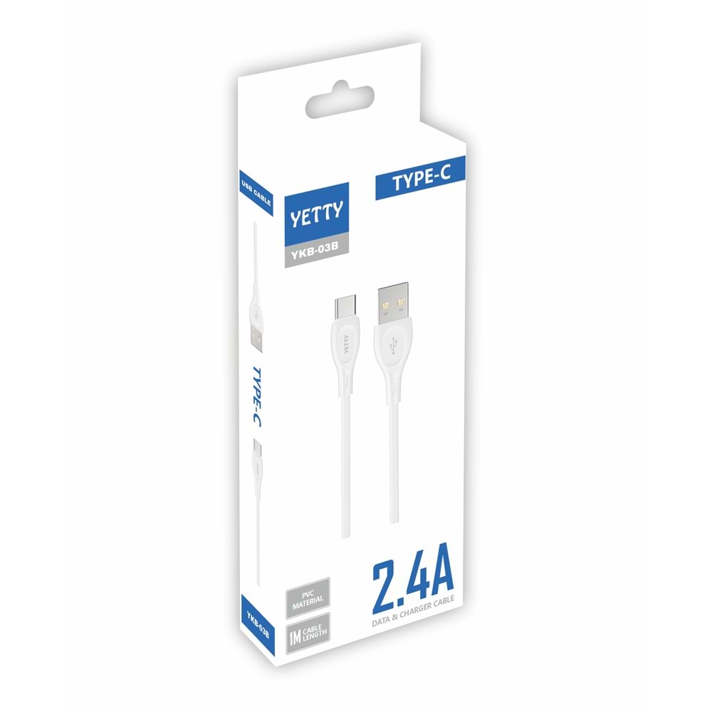 (YKB-03) TYPE-C USB KABLO BEYAZ-10LU