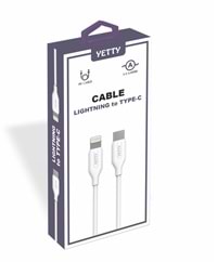 (YKB-08) LIGHTNING TO TYPE-C KABLO BEYAZ
