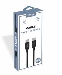 (YKB-07) TYPE-C TO TYPE-C KABLO SİYAH-10LU