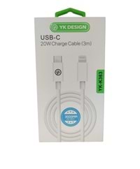 (YK-K363) LIGHTNING TO TYPE-C KABLO 3 METRE