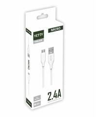 (YKB-01) MİCRO UÇ USB KABLO BEYAZ-10LU