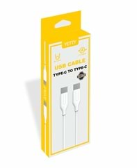 (YKB-07) TYPE-C TO TYPE-C KABLO BEYAZ-10LU