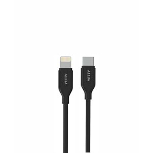 (YKB-08) LIGHTNING TO TYPE-C KABLO SİYAH