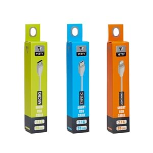 (YKB-04) MİCRO UÇ USB KABLO KISA BEYAZ-10LU