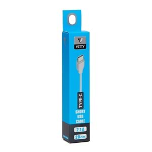 (YKB-06) TYPE-C USB KABLO KISA BEYAZ-10LU