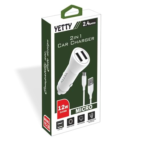 (YC-30M) 12W MİCRO OTO ŞARJ YETTY