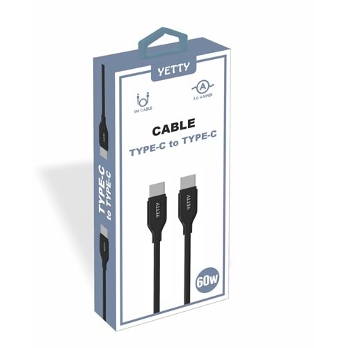 (YKB-07) TYPE-C TO TYPE-C KABLO SİYAH-10LU