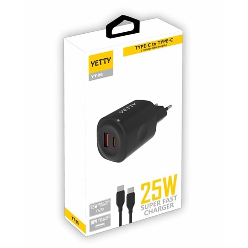 (YT-25TT) 25W USB+PD TYPE-C ŞARJ YETTY