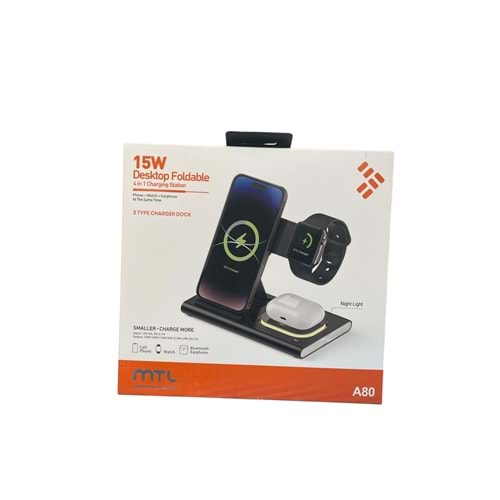 (A80) WİRELESS ŞARJ 4İN1