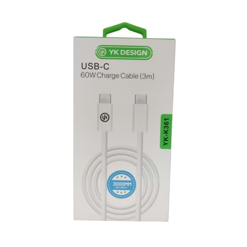 (YK-K361) TYPE-C TO TYPE-C KABLO 3 METRE