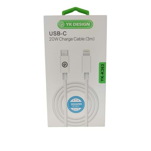(YK-K363) LIGHTNING TO TYPE-C KABLO 3 METRE