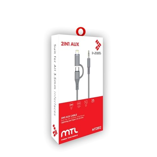 (MT2812) AUX KABLO TYPE-C TO LIGHTNING 2İN1