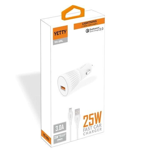 (YC-25L) 25W LIGHTNING OTO ŞARJ YETTY-5Lİ