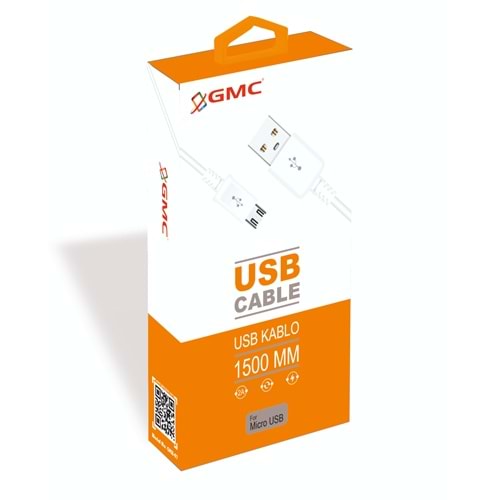 (GKB-07) MİCRO UÇ USB KABLO BEYAZ