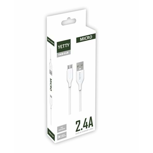 (YKB-01) MİCRO UÇ USB KABLO BEYAZ-10LU