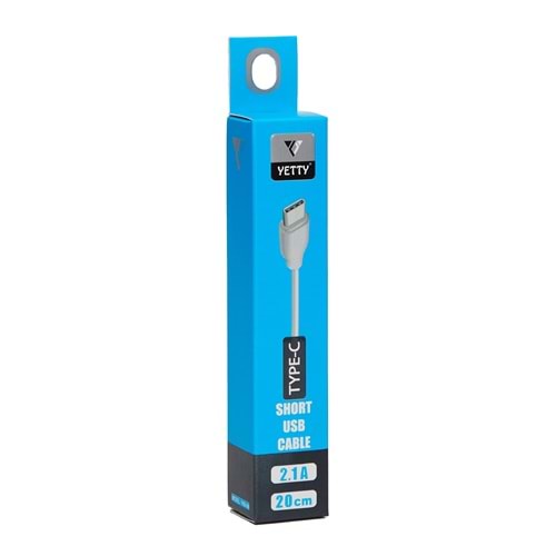 (YKB-06) TYPE-C USB KABLO KISA BEYAZ-10LU