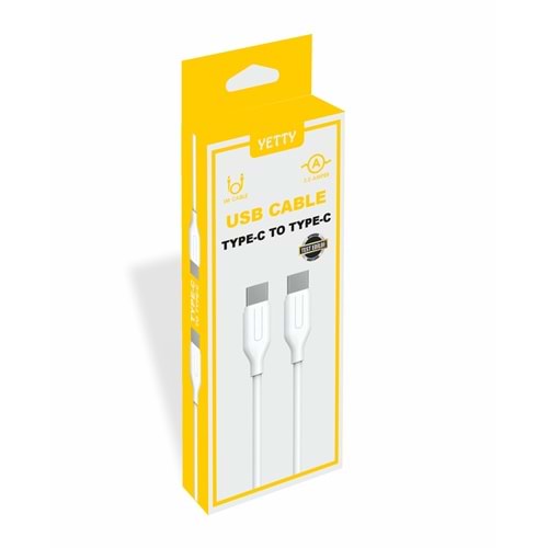 (YKB-07) TYPE-C TO TYPE-C KABLO BEYAZ-10LU