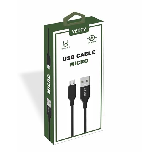 (YKB-01) MİCRO UÇ USB KABLO SİYAH-10LU
