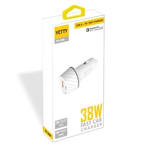 38W USB+PD OTO ŞARJ YETTY (YC-38B)